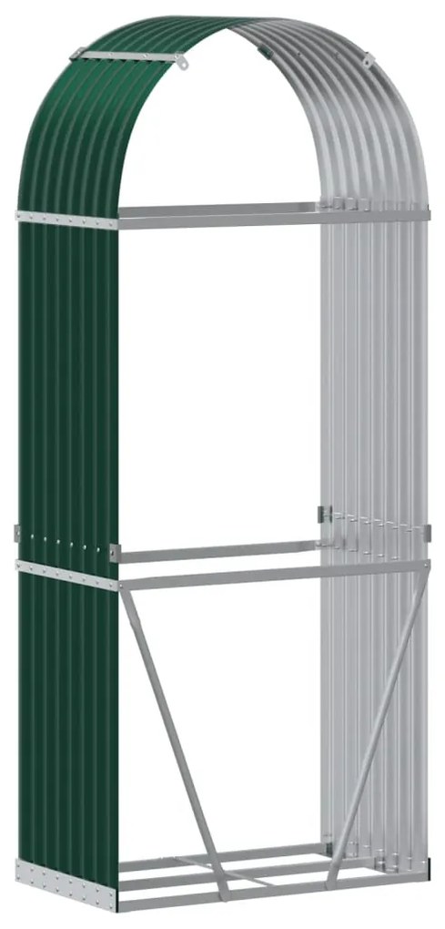 vidaXL zöld horganyzott acél rönktartó 80 x 45 x 190 cm
