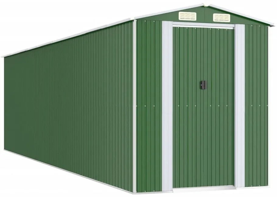 zöld horganyzott acél kerti fészer 192x772x223 cm
