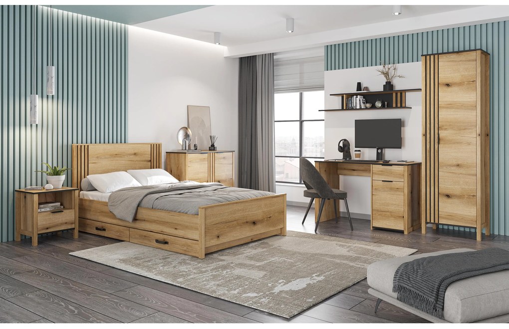 Franciaágy 160 cm Indices (taupe + kő tölgy) . 1116879