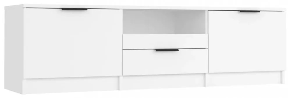 fehér, préselt fából készült TV-szekrény 140 x 35 x 40 cm