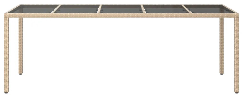 Kerti Étkezőasztal Bézs 250x100x75 cm Polirattan