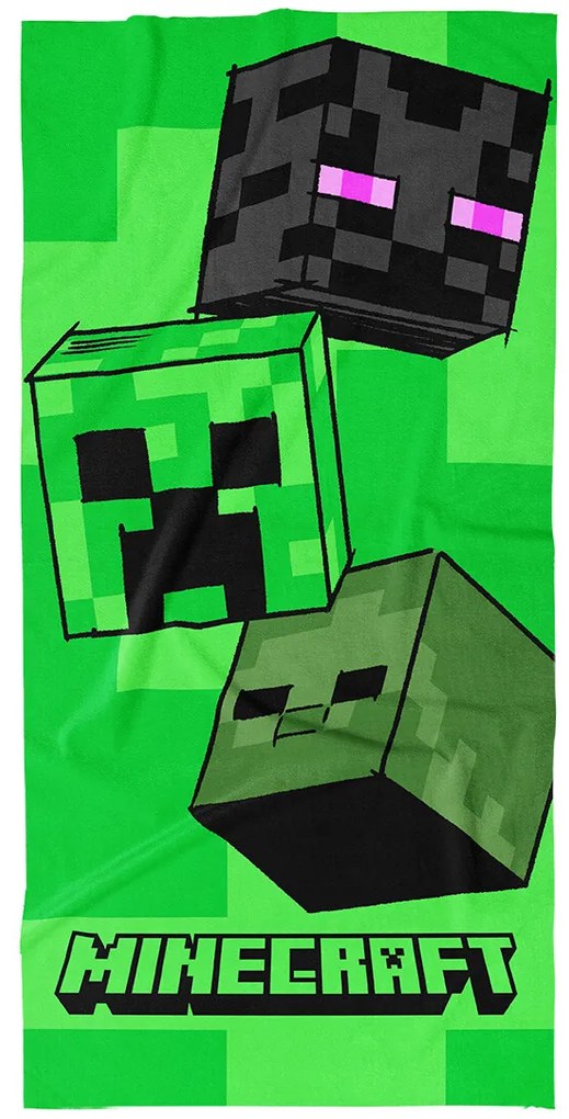Carbotex Minecraft Mob Head gyermek törölköző, 70 x 140 cm