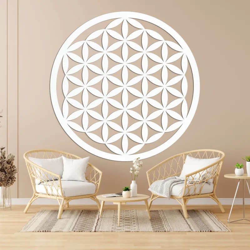 Elegáns, faragott fa mandala falra - FLORUM
