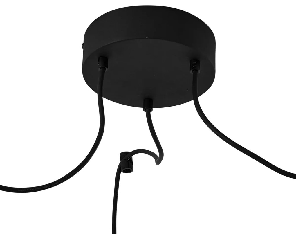 Kültéri függőlámpa fekete bézs kötélárnyalatokkal, 3-lámpás IP44 - Cava Jayla