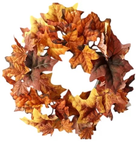 Őszi levelekből készült koszorú, 30 cm