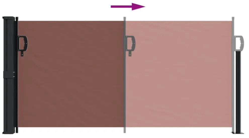 barna behúzható oldalsó napellenző 100 x 300 cm