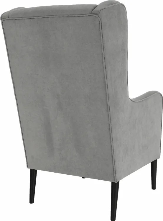 Kényelmes fotel, szürke/fekete, BREDLY