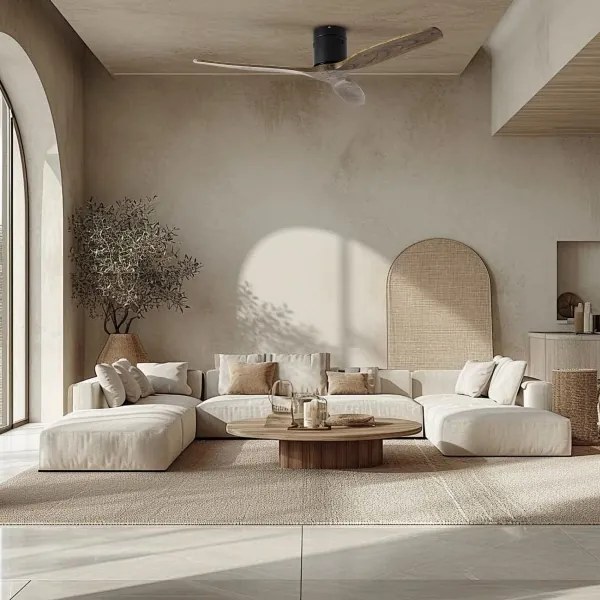 ZEVENTI - Mennyezeti ventilátor SPELLO Wi-Fi Tuya fekete/tölgy + távirányító