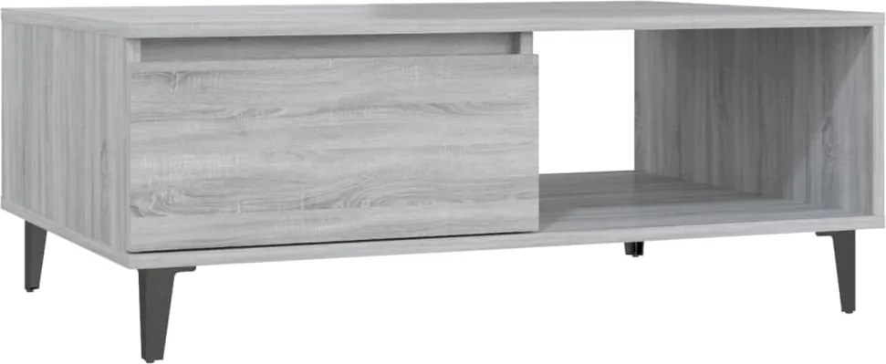 vidaXL szürke sonoma szerelt fa dohányzóasztal 90 x 60 x 35 cm
