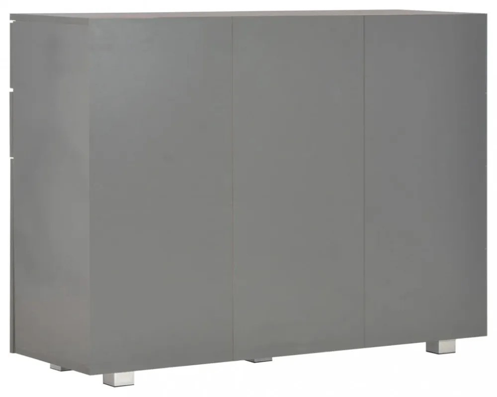 szürke magasfényű tálalószekrény 107x35x80,5 cm