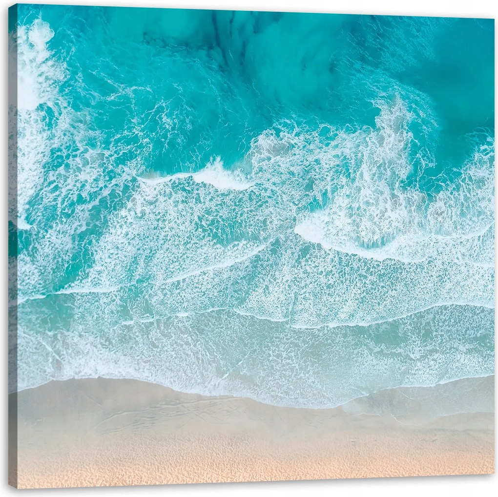 Vászonkép Tengerpart Őrült Víz Hullámok 90X90 cm Ideális ajándék