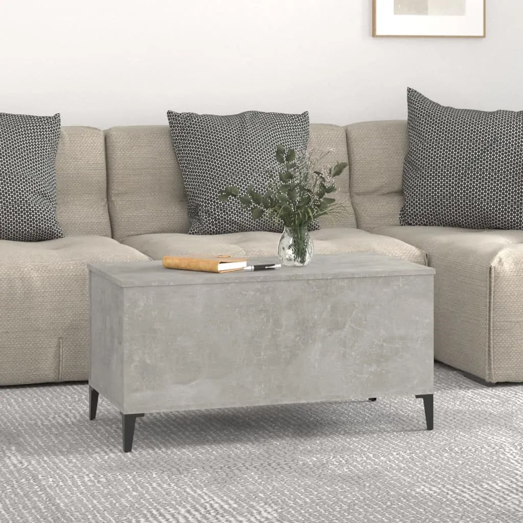Betonszürke szerelt fa dohányzóasztal 90x44,5x45 cm