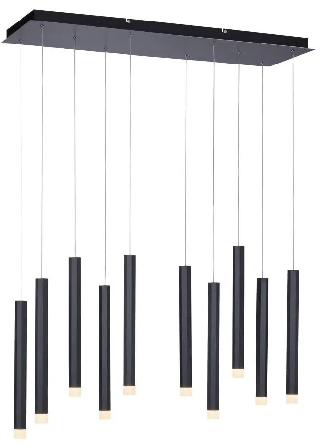 Leuchten Direkt 15206-18 - LED Csillár zsinóron 10xLED/4,8W/230V fekete