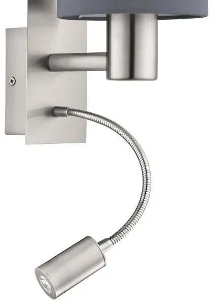 Eglo 96479 - LED flexibilis lámpa PASTERI 1xE27/40W+LED/3,8W szürke