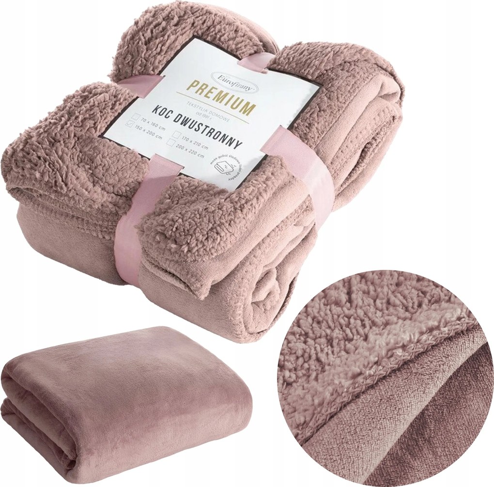 Takaró Ágytakaró Kétoldalas 150x200 Sherpa Tedy Rózsa Eurofirany Bárány Meleg