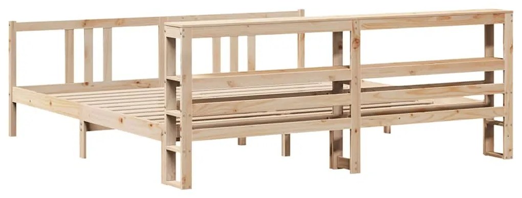 tömör fenyőfa ágykeret fejtámlával 180 x 200 cm