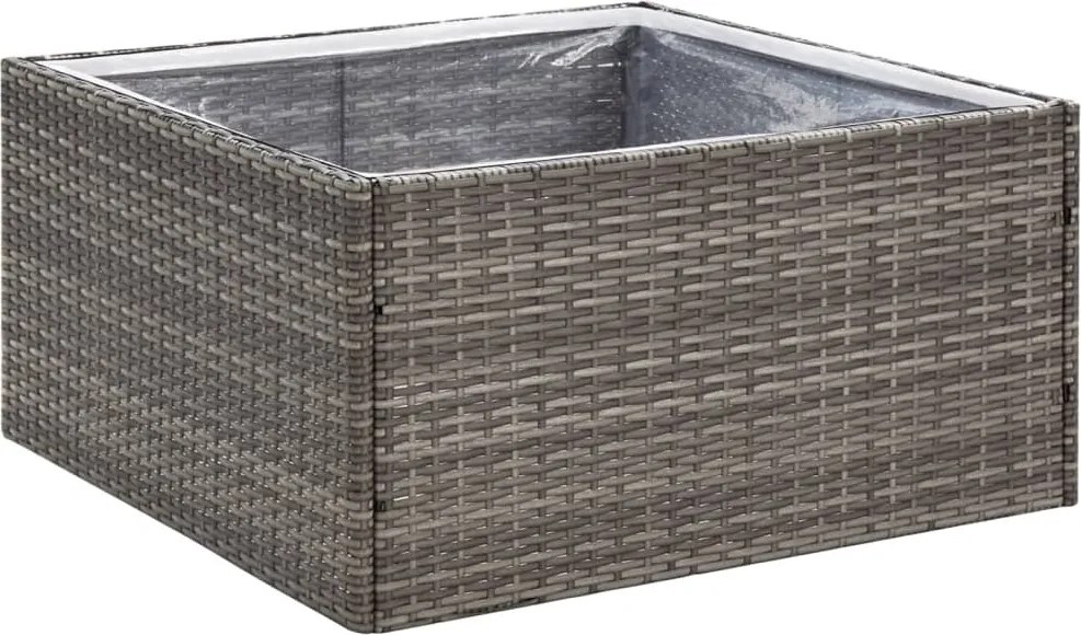 vidaXL szürke polyrattan kerti ültetőláda 80 x 80 x 40 cm