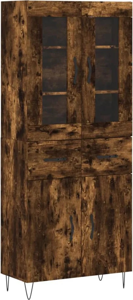 vidaXL füstös tölgy színű szerelt fa magasszekrény 69,5 x 34 x 180 cm