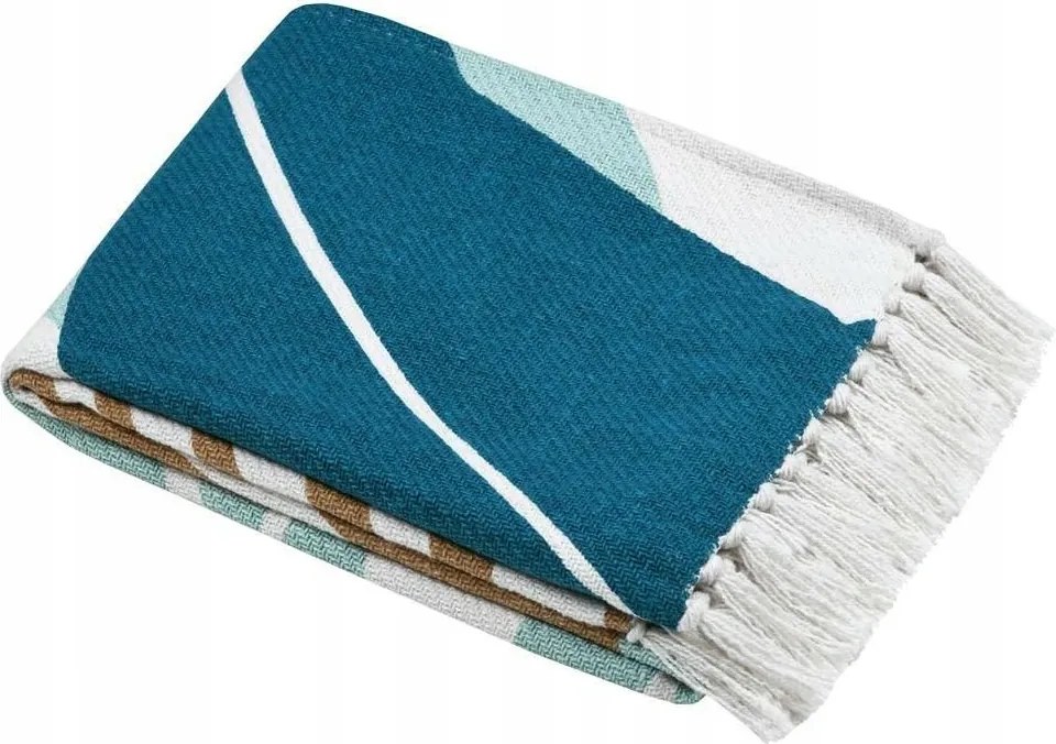 Nyári pléd Aloha 125x150cm levél takaró rojtos ágytakaró kanapé