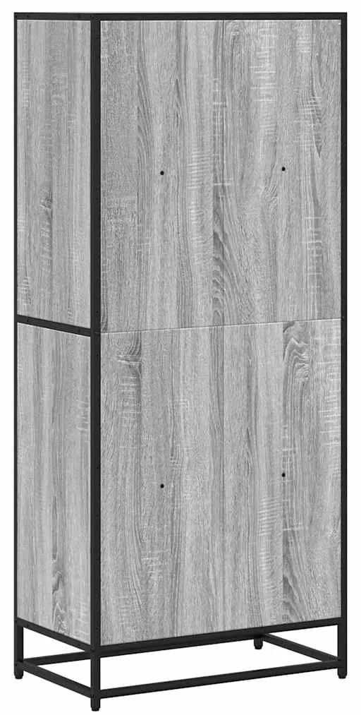 szürke sonoma színű szerelt fa könyvespolc 60 x 35 x 139 cm