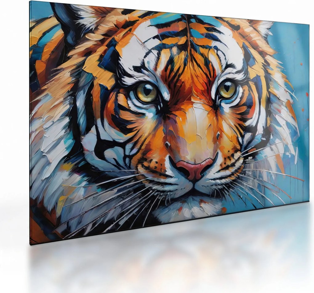 Üveg kép - Tigris látképe, festmény (70x50 cm)