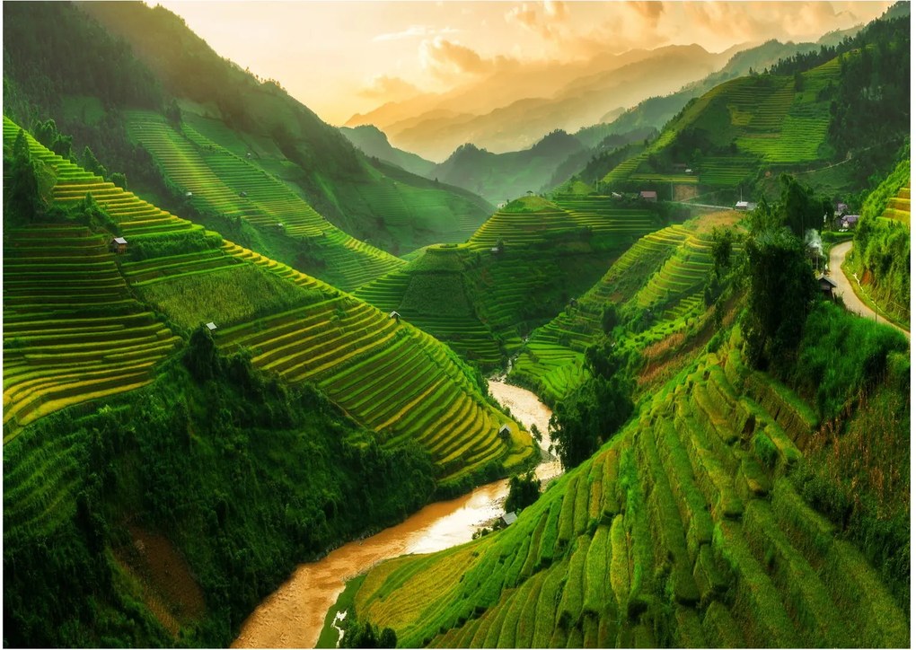 Kép - Mu Cang Chai rizsteraszok (70x50 cm)