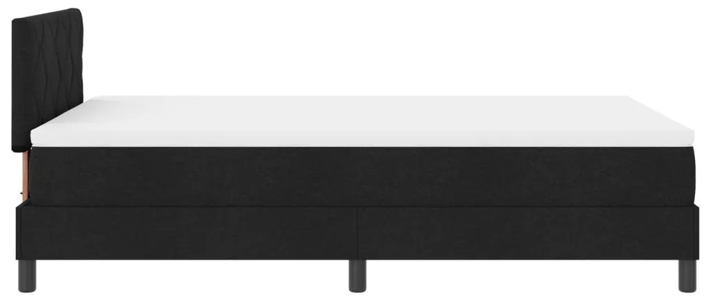 Box Spring Ágy Matraccal és LED Fénnyel Fekete 120x200 cm Szövet