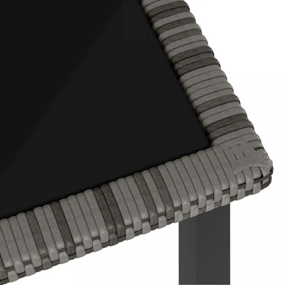 szürke polyrattan kerti étkezőasztal 140 x 70 x 73 cm