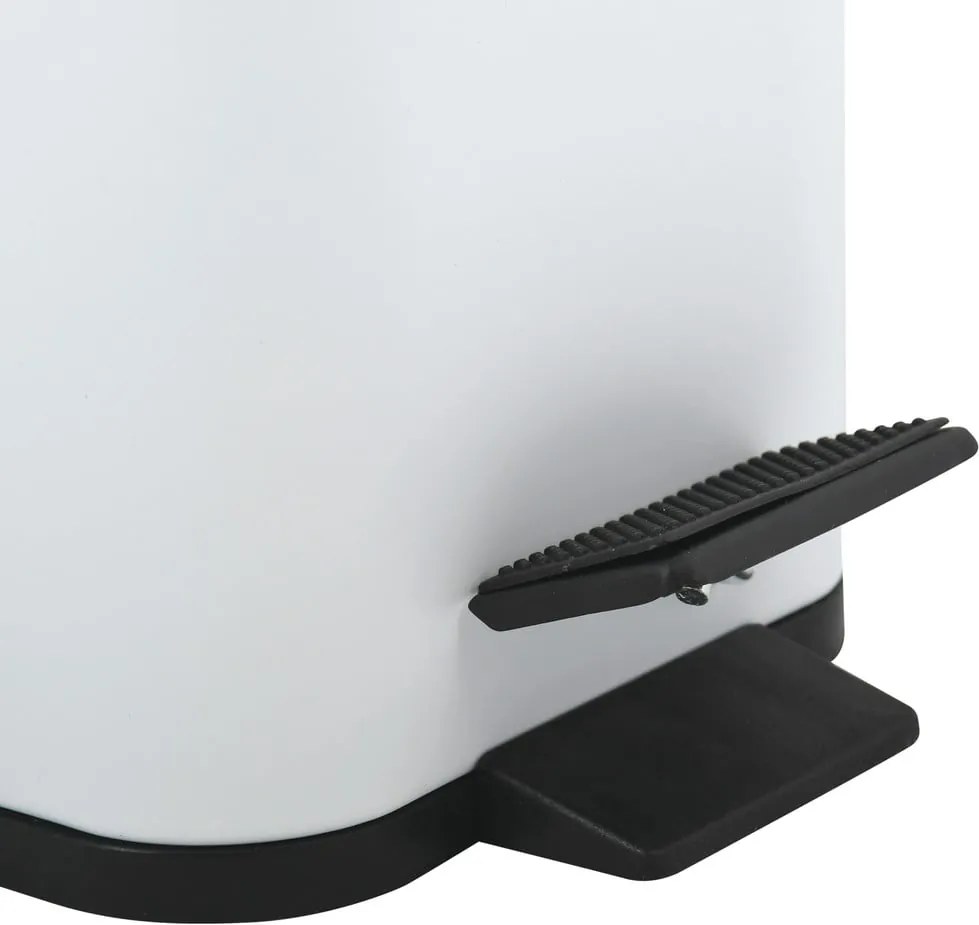 Matt fehér acél pedálos szemetes 5 l Erik – Spirella