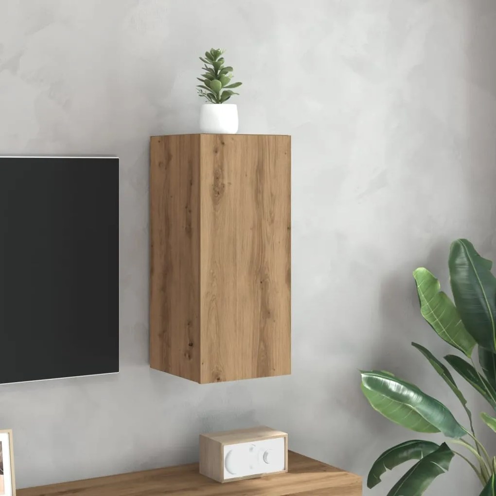 kézműves tölgy színű szerelt fa TV-szekrény 30,5 x 30 x 60 cm
