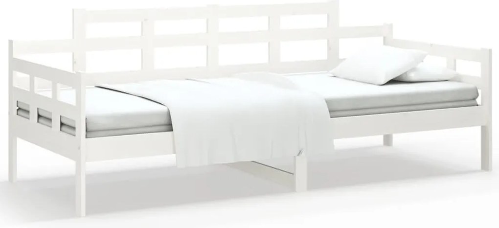 vidaXL fehér tömör fenyőfa kanapéágy 90 x 200 cm