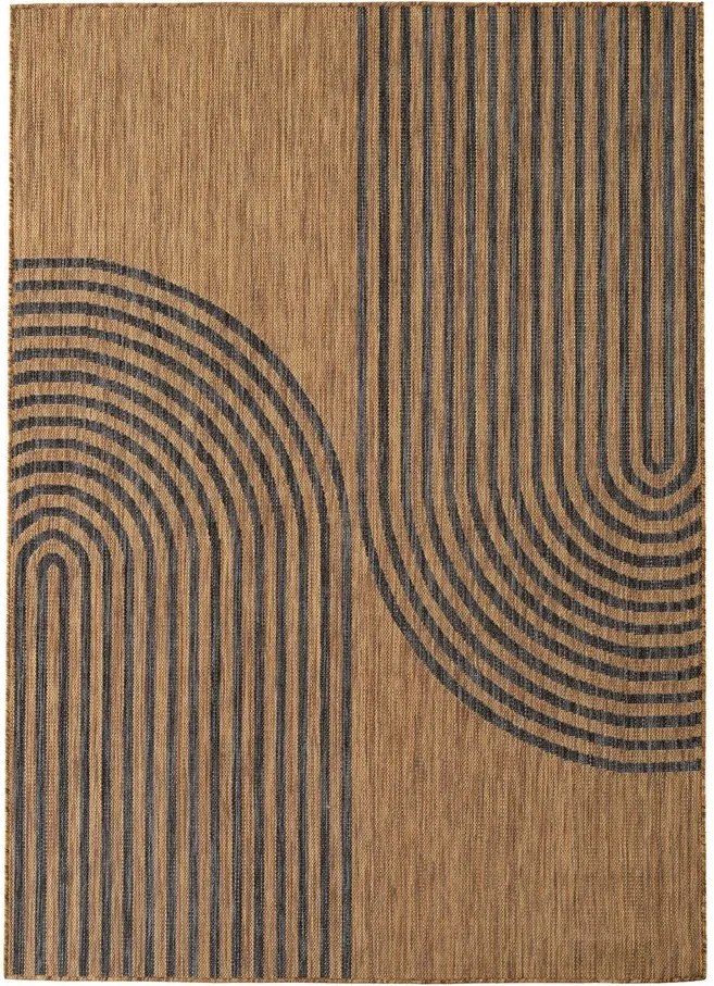 Fekete-barna kültéri-beltéri szőnyeg 140x200 cm Mira 1453 – Ayyildiz Carpets