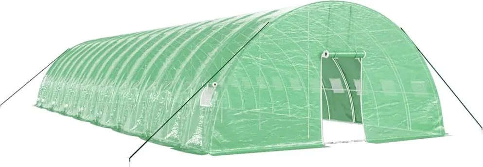 vidaXL zöld acélvázas melegház 96 m² 16 x 6 x 2,85 m