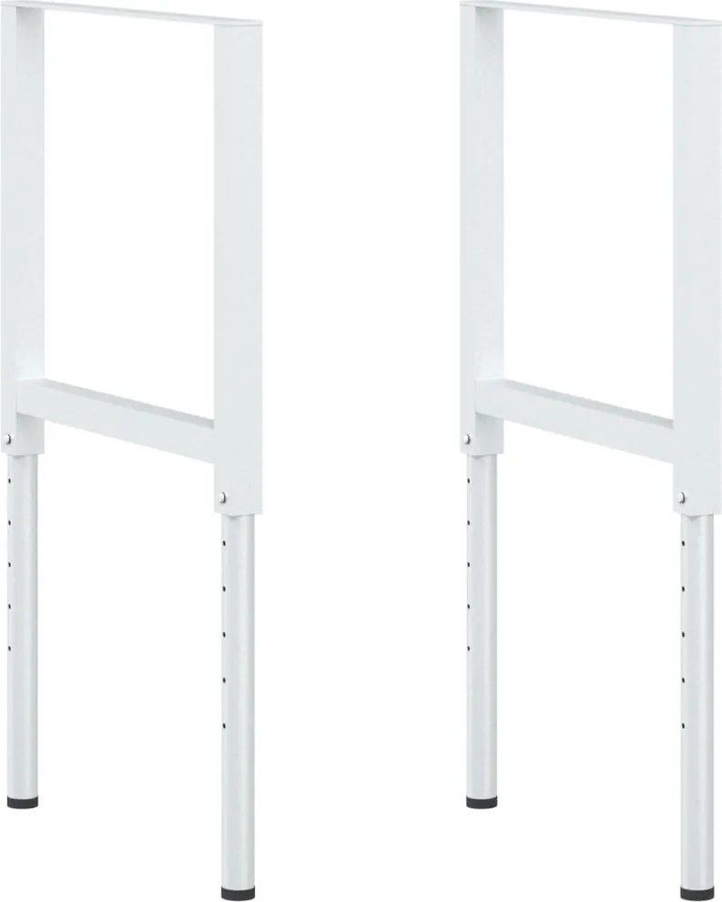 vidaXL 2 db szürke állítható fém munkapadváz 55 x (69-95,5) cm