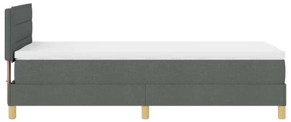 Box Spring Ágy Matraccal és LED-del Sötét Szürke 90x190 cm Szövet