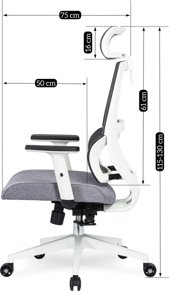 Forgószék ergonomikus kialakítással, szürke színben. NICKI