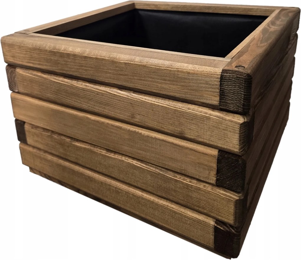 Fa Kerti Virágtartó 40/40/30 Tek Fenyő impregnáló 40x40x30cm