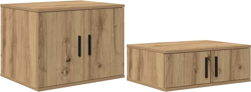 vidaXL Tárolószekrény 2 pcs Artisan tölgy 118 x 41 x 40 cm Faanyag