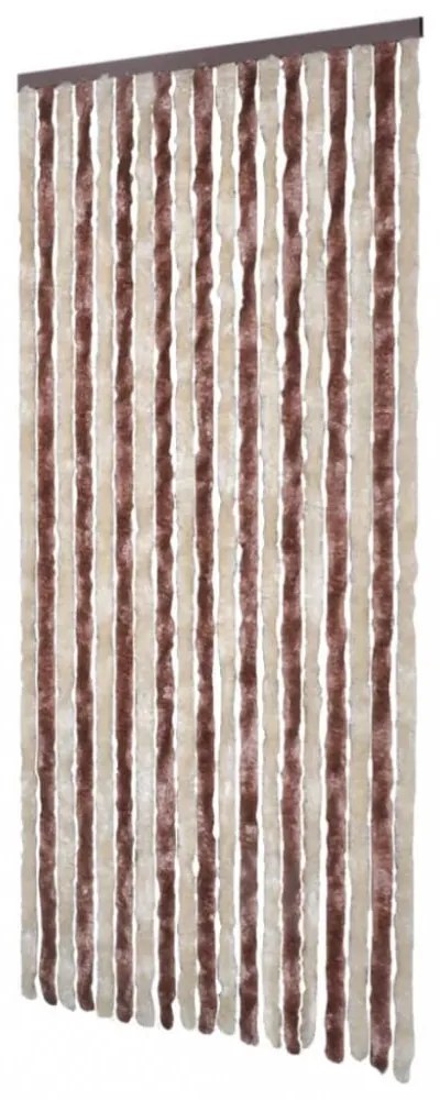 bézs és világosbarna zsenília rovarfüggöny 56 x 200 cm