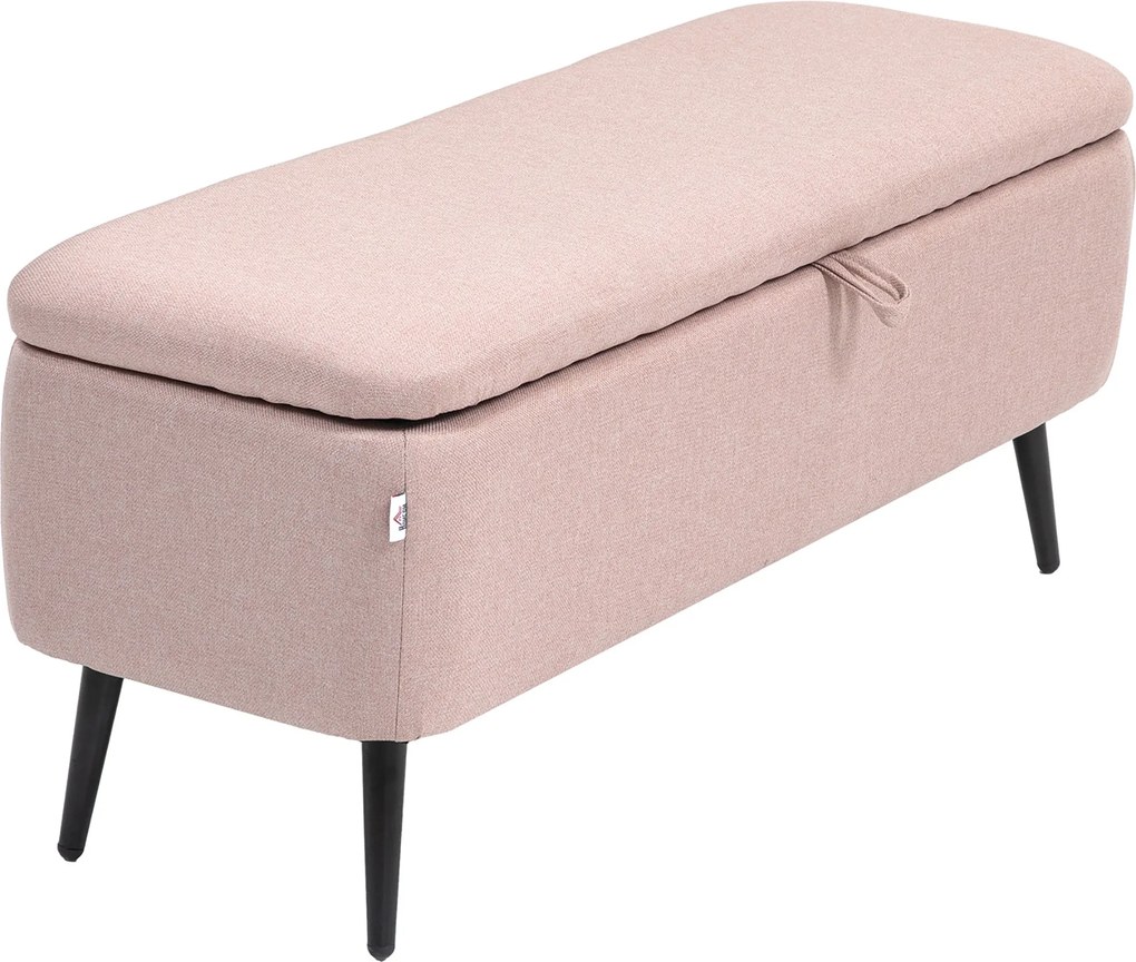 HOMCOM Tároló Pad Ütésálló Oszlopos Magasságú Lábakkal, Átlátszó Fedéllel, 150 kg Teherbírással, 101x38.5x44.5 cm Rózsaszín | Aosom