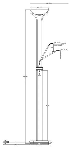 Globo 59020B - Leonas állítható LED állólámpa 20W + 5,5W 3000K