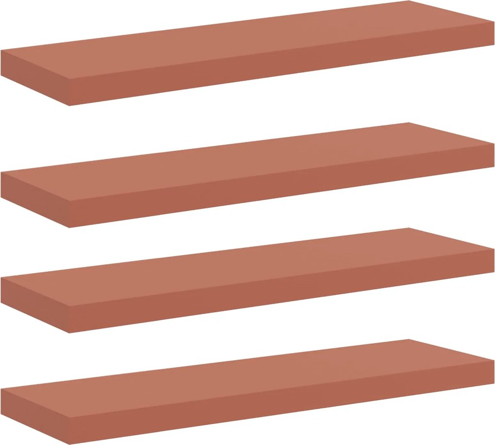 vidaXL Falpolc Falra szerelhető 4 pcs Piros 90 x 23,5 x 4 cm Faanyag