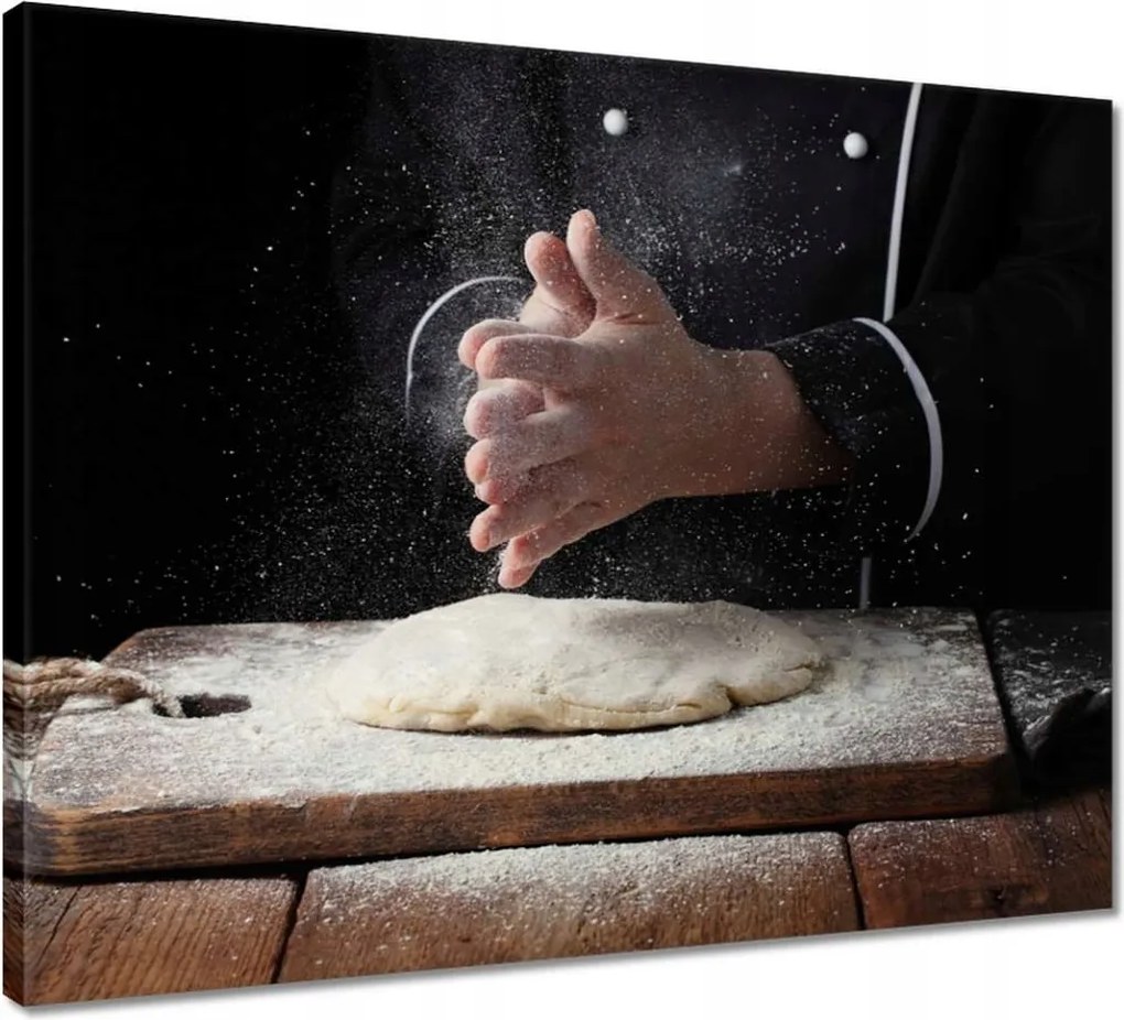Vászonkép 50x40 Szakács kéz fehér liszt