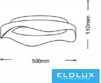 UNIVERSO mennyezeti lámpa 38w 3040lm CCT D500x110mm fehér