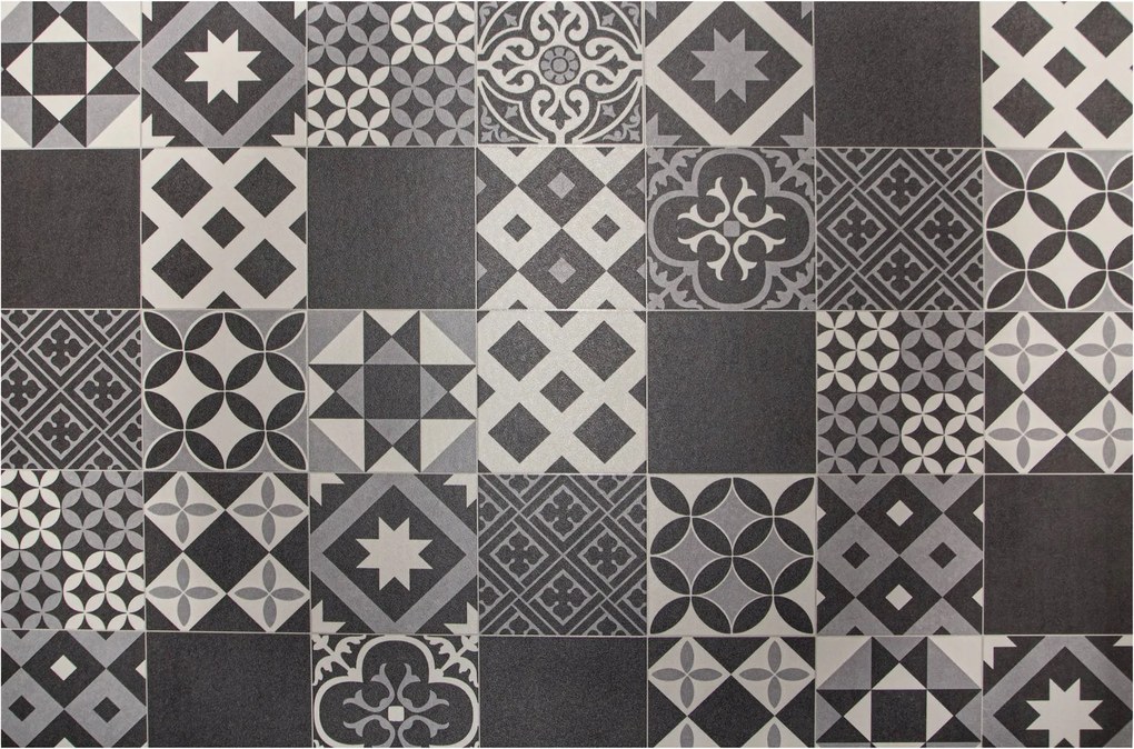 Pvc Szőnyeg Linóleum Csempe 2 m széles Mozaik Szürke Patchwork Rombusz