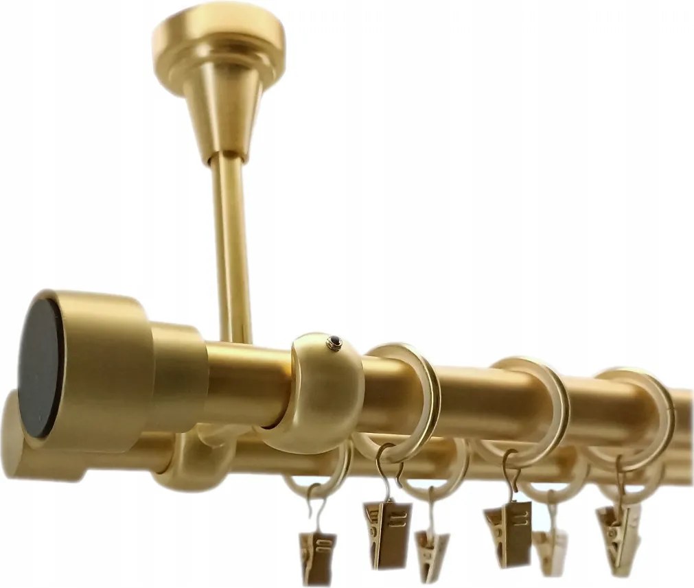 Függönysín Kettős Mennyezeti Fém sárgaréz matt végződésekkel mix 19+19 mm 180 cm