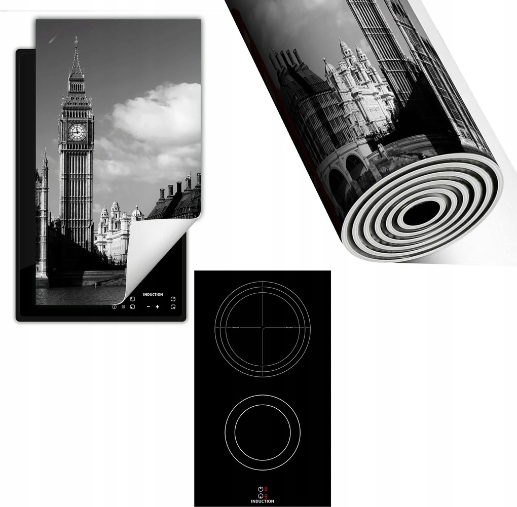 Indukciós Védőszőnyeg Konyhapult 30x52 szürke London