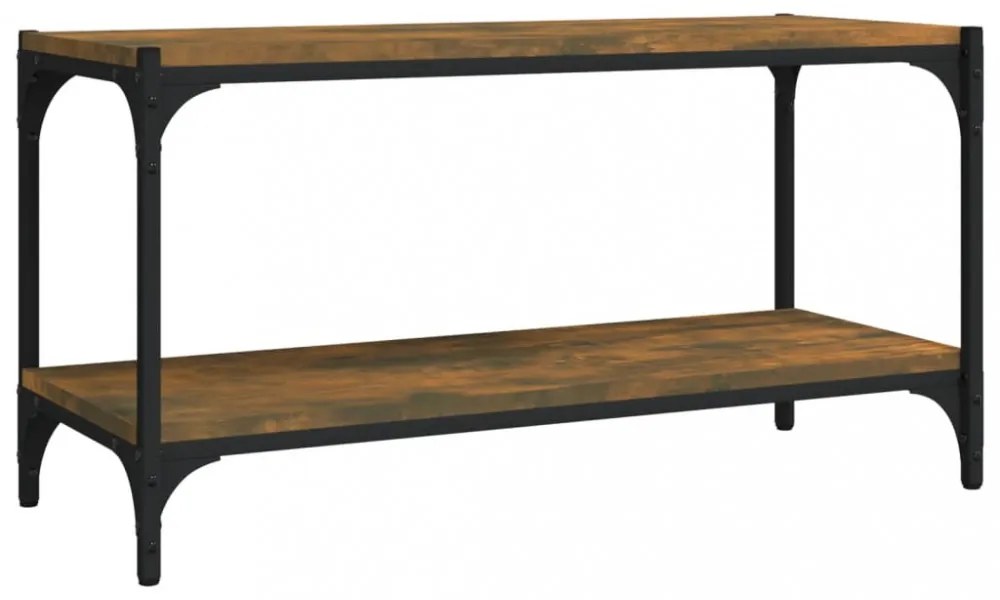 füstös tölgy színű szerelt fa és acél TV-szekrény 80x33x41 cm