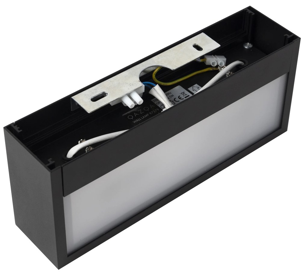 Design téglalap alakú fali lámpa fekete 25cm - Houx