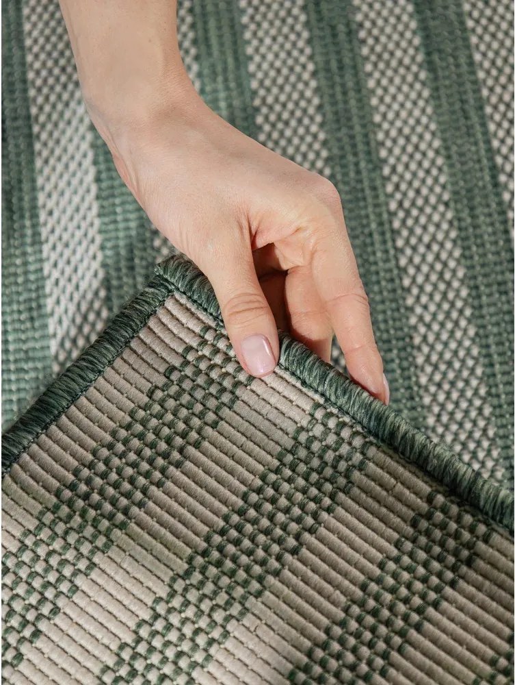 Zöld-krémszínű kültéri-beltéri szőnyeg 120x170 cm Haringey Linley – Ted Baker